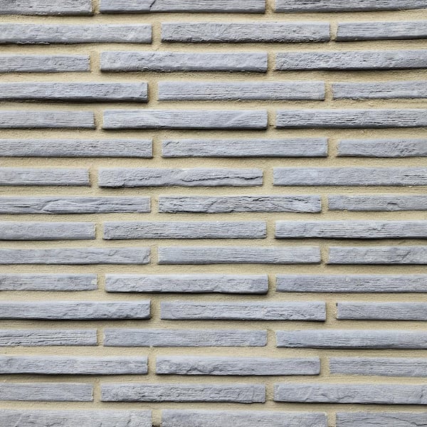 Koni Stone Maria Stone Grey 10.12 in. x 1.22 in. x 1.18 in. Manufactured Stone Veneer 6.45 sq. ft. Flats
