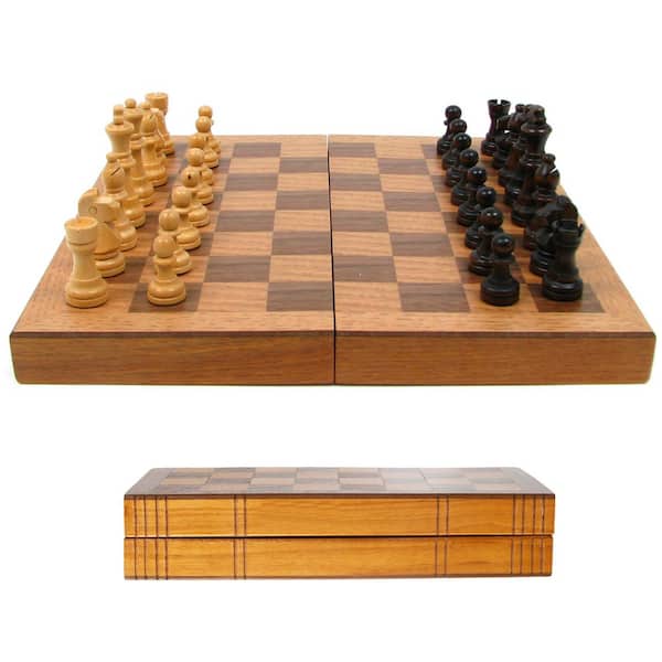 Wooden Book Style Chess Board with Staunton Chessmen