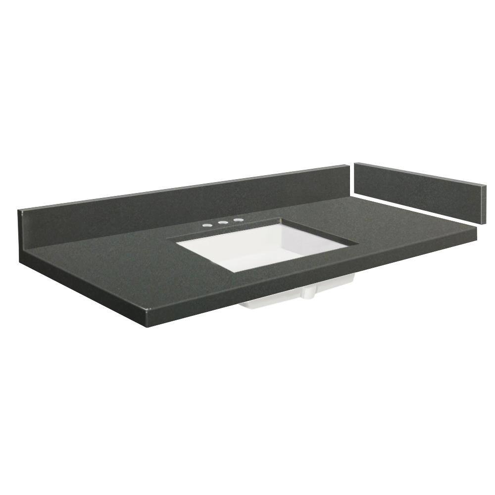 36.5 in. W x 22.25 in. D Quartz Vanity Top in Urban Grey with White Basin and Widespread price history on PriceWatchPro