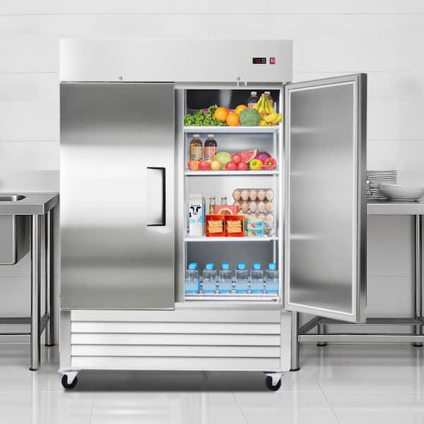 Commercial Refrigerator 44 cu. ft. Reach In 32.2 in. W Upright Refrigerator 2-Doors Auto-Defrost Stainless Steel