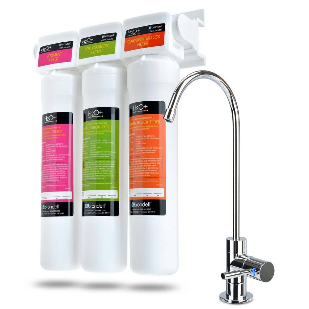 Coral 3 Stage WQA Gold Certified Undercounter Water Filtration System with Over 99% Lead Reduction in White price history on PriceWatchPro