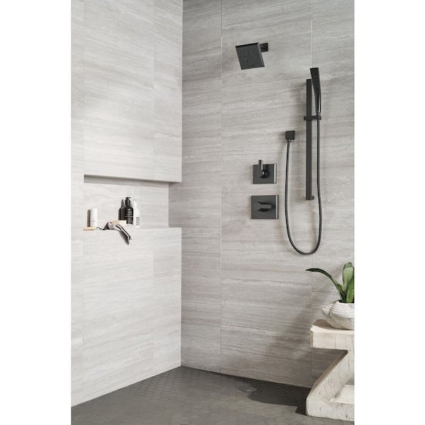 Pivotal 5-Spray Dual Wall Mount Fixed and Handheld Shower Head 1.75 GPM in Matte Black