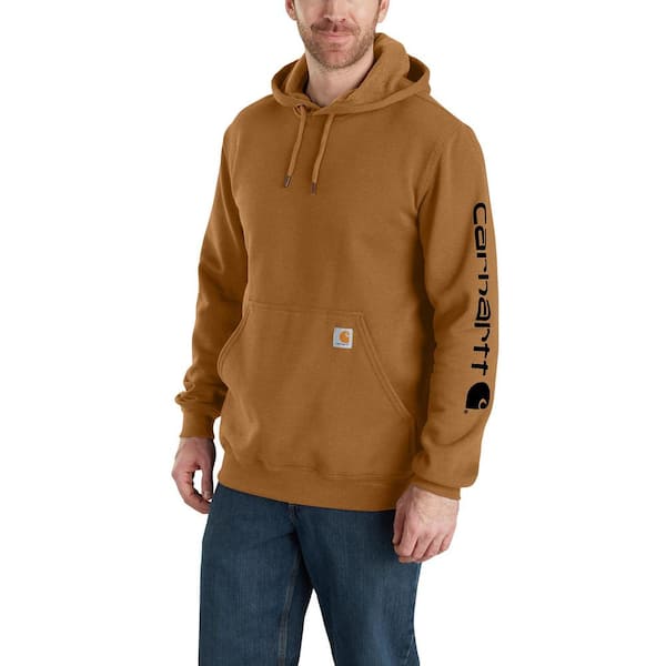 Men's 4 X-Large Tall Brown Cotton/Polyster Loose Fit Mid-Weight Logo Sleeve  Graphic Sweatshirt