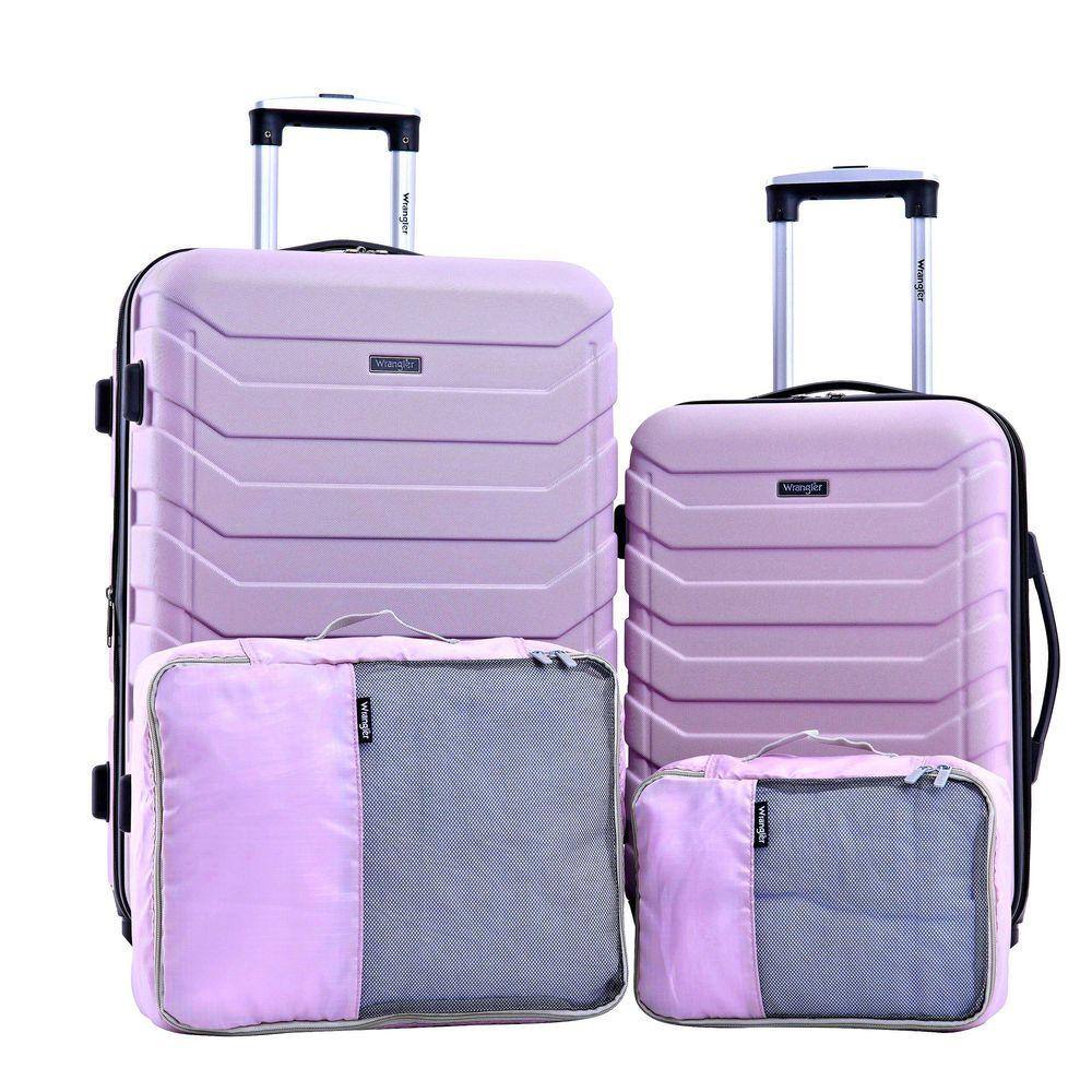 Wrangler DURHAM 4-Piece LILAC HARDSIDE VERTICALS SET & 2 PACKING