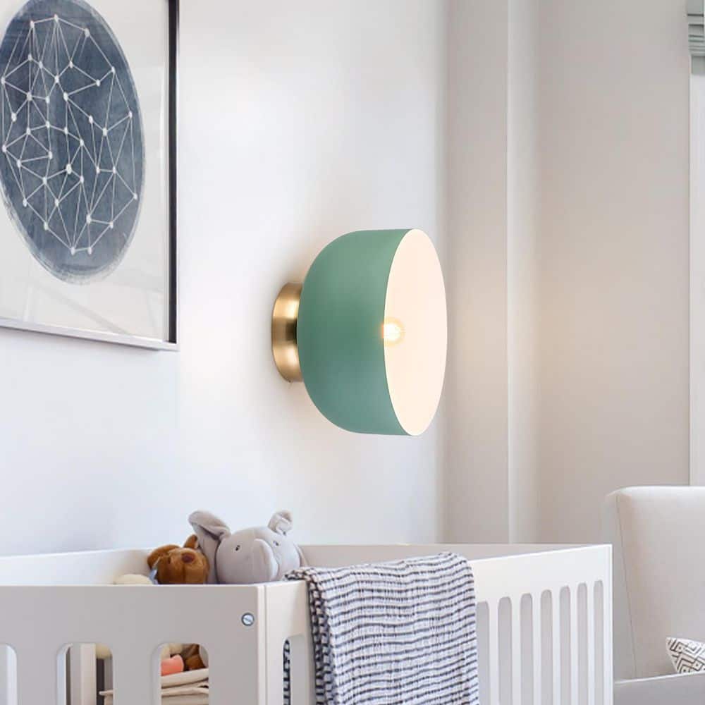 11.81 in. 1-Light Macaron Green Entryway Flush Mounted Wall Sconce price history on PriceWatchPro
