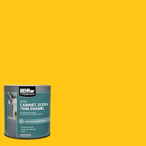 1 qt. #P300-7 Unmellow Yellow Satin Enamel Interior/Exterior Cabinet, Door & Trim Paint