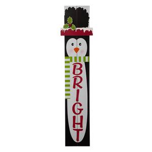 42.00 in. H Wooden Penguin Bright Porch Sign