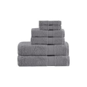 Organic 6-Piece Charcoal Cotton Bath Towel Set