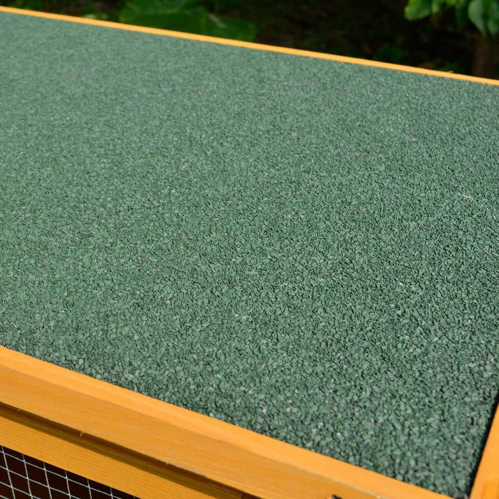Yellow Fir Wood Outdoor Guinea Pig Hutch with Green Roof