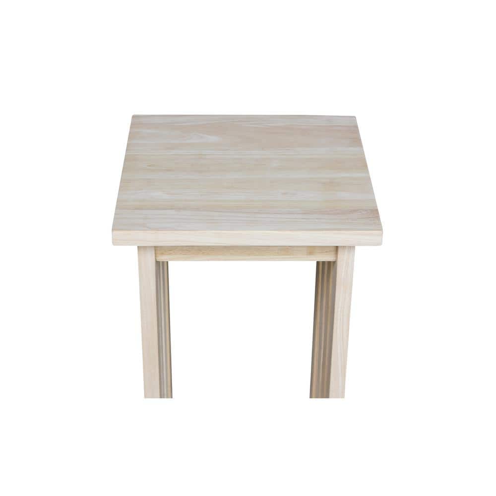 Unfinished Parawood 24" Mission Plant Stand with Lower Shelf