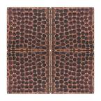3 in. x 3 in. Hammered Copper Decorative Wall Tile in Oil Rubbed Bronze (4-Pack)