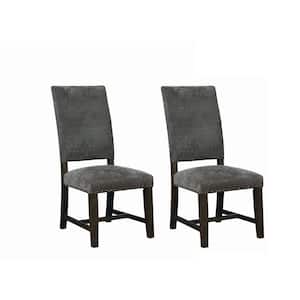 Grey Warm Upholstered Parson Side Chairs (Set of 2)