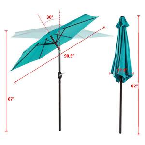 7.5 ft. Outdoor Patio Market Umbrella for Pool Balcony Backyard in Blue