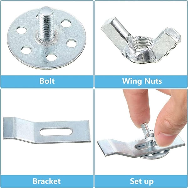Numhew 0.4 in. H x 2.6 in. W x 0.79 in. D Silver Undermount Sink Clips, Sink Mounting Kit Bracket (24-Pack)