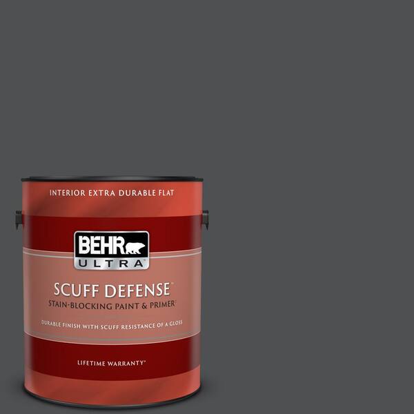 BEHR ULTRA 1 gal. PPU2601 Satin Black Extra Durable Flat Interior