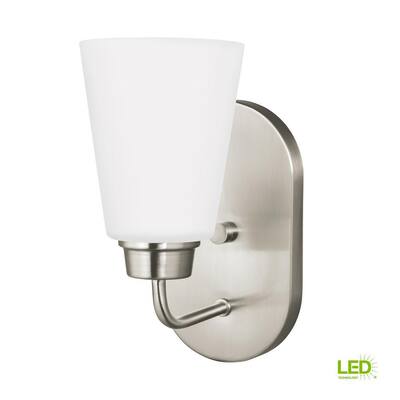 Sea Gull Lighting Generation 4414001-965 Contemporary Crystal One Light Wall Sconce from SeaGull-Carondelet collection in Pewter Antique Brushed Nickel Silver finish Sea Gull Lighting Generation 4414001-965 Contemporary Crystal One Light Wall Sconce from SeaGull-Carondelet collection in Pewter Antique Brushed Nickel Silver finish