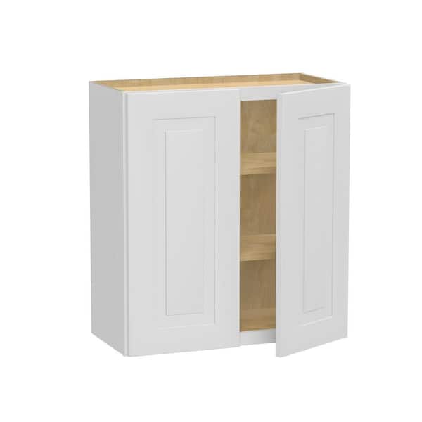 Home Decorators Collection Grayson 24 in. W x 12 in. D x 30 in. H Assembled Plywood Wall Kitchen Cabinet in Pacific White with Soft Close