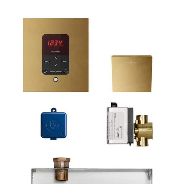 Mr. Steam MS Butler Package with iTempo Pro Square Programmable Control for Steam Bath Generator in Un-Plated Finish