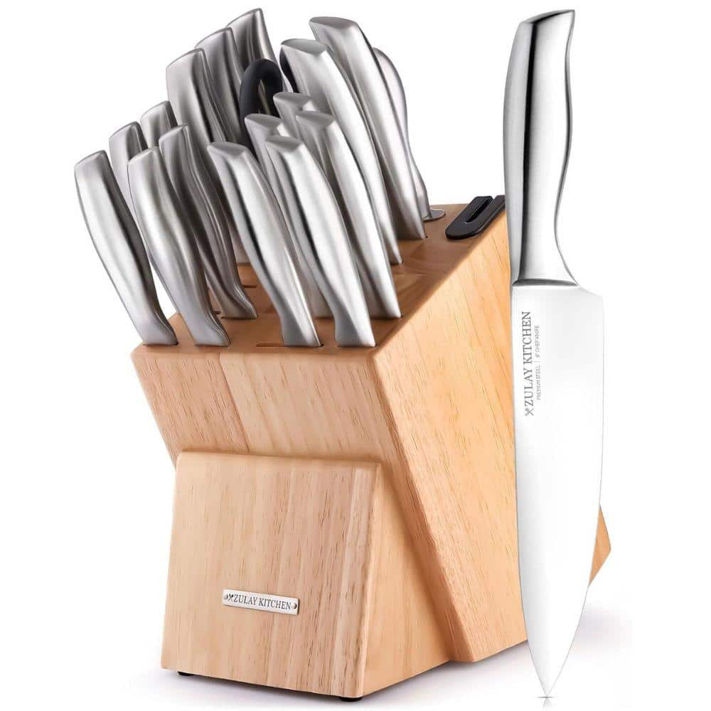 Zulay Kitchen 18-Piece Stainless Steel Kitchen Knife Set with