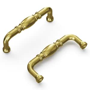 Williamsburg 3 in. Center-to-Center Polished Brass Pull