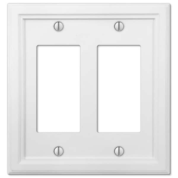 AMERELLE Elly 2 Gang Rocker Composite Wall Plate - White