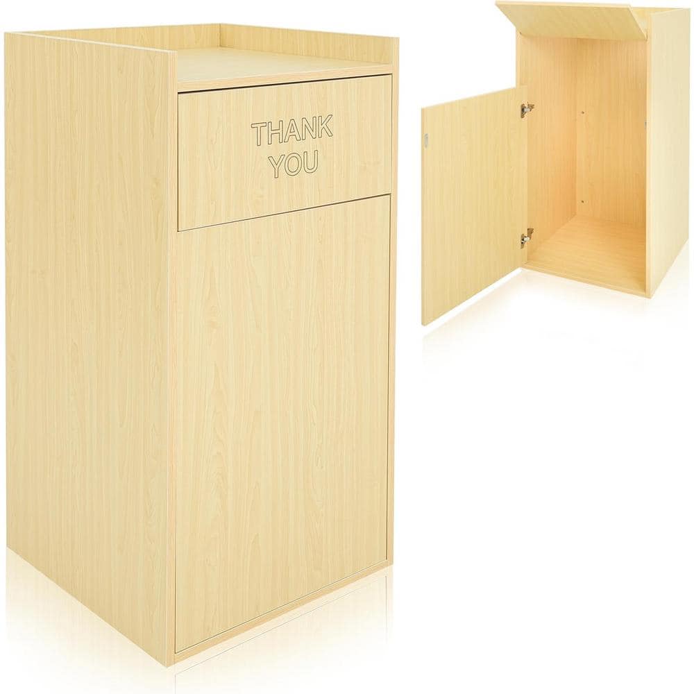 40 Gal. Medium Oak Wood Tray Top Food Service Industry Waste Enclosure Comm