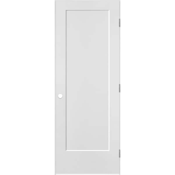 Masonite 30 in. x 80 in. 1 Panel Left-Handed Primed Composite Hollow Core Single Prehung Interior Door 4-9/16 in. Flat Jamb