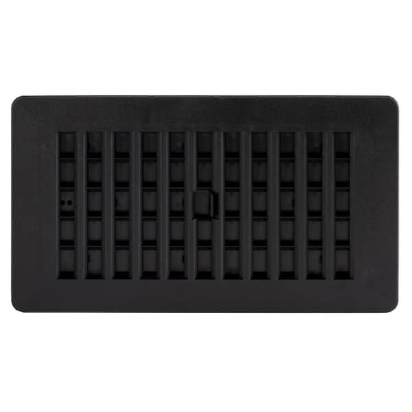 Rejilla De Suelo Decorativa 4x8 Pulgadas - Diseño Clásico En Negro Mate