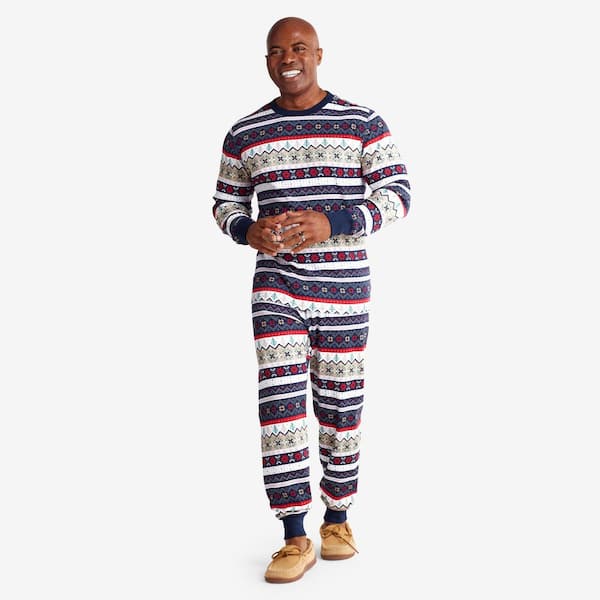 The Company Store Company Cotton Organic Family Snug Fit Fair Isle Dark Men's XX-Large Multi Pajama Set