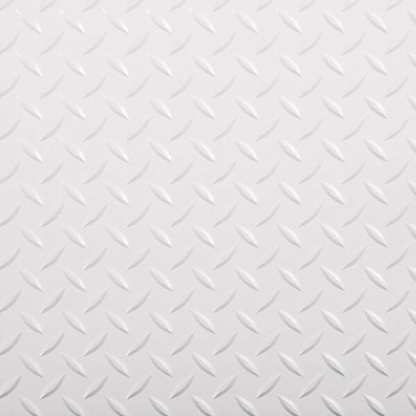 G-Floor RaceDay Diamond Tread Absolute White 12 in. x 12 in. Peel and Stick Polyvinyl Tile (20 sq. ft. / case)