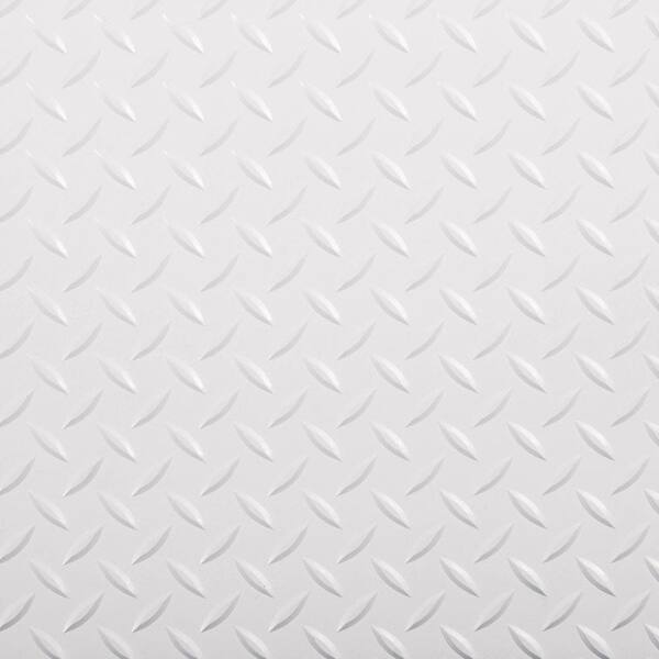 G-Floor RaceDay 12 in. x 12 in. Peel and Stick Diamond Tread Absolute White Polyvinyl Tile (40 sq. ft. / case)