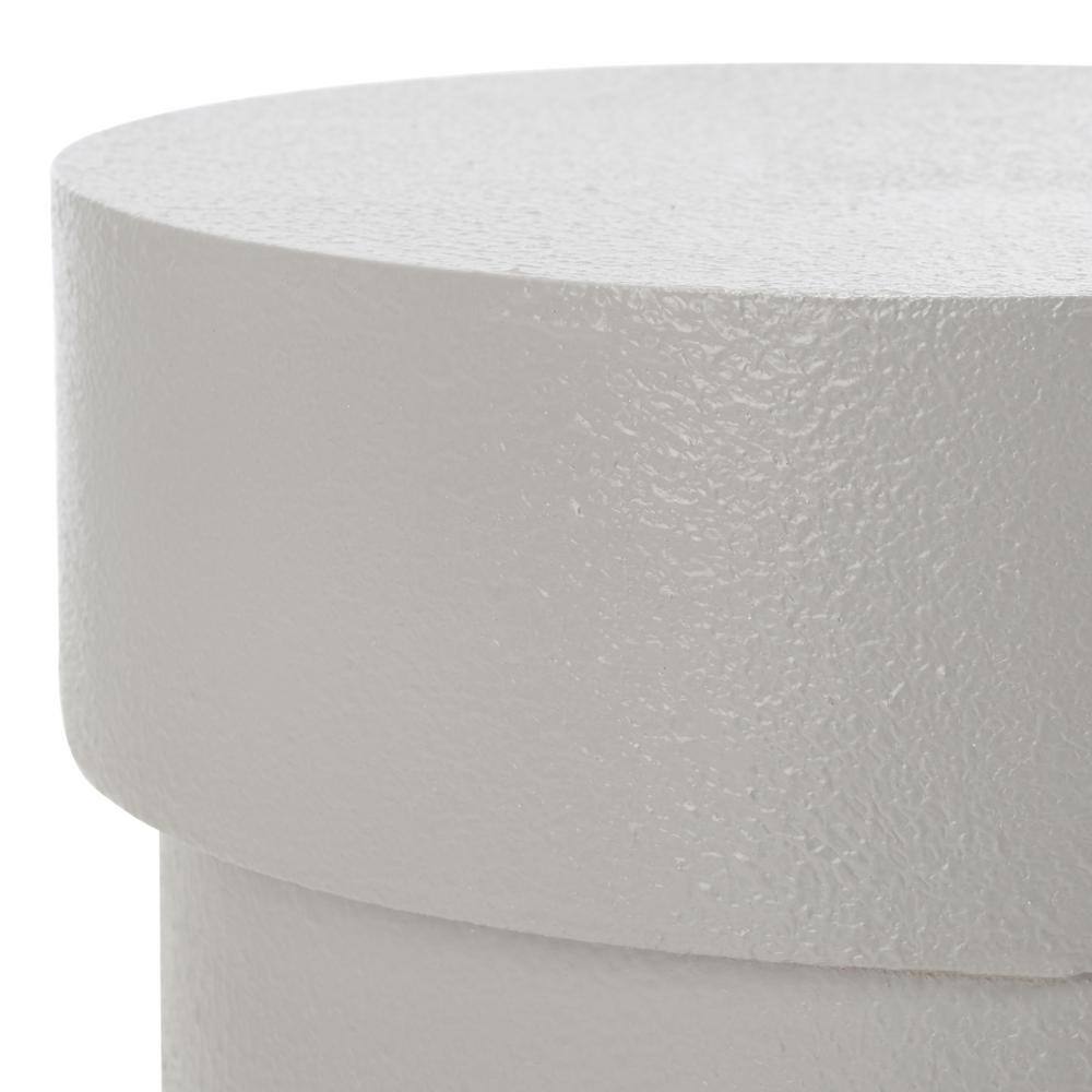 Gray Round Stacked Wood Accent Table
