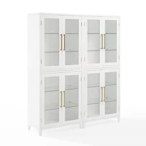 Roarke White 60 in. Engineered Wood 2-Piece Pantry Cabinet with Glass Door