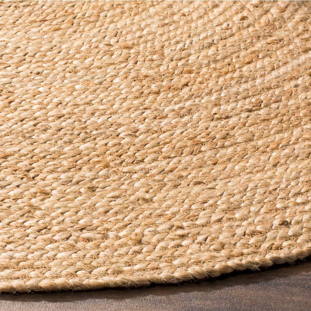 Handmade Ivory Braided Jute 3' Round Area Rug