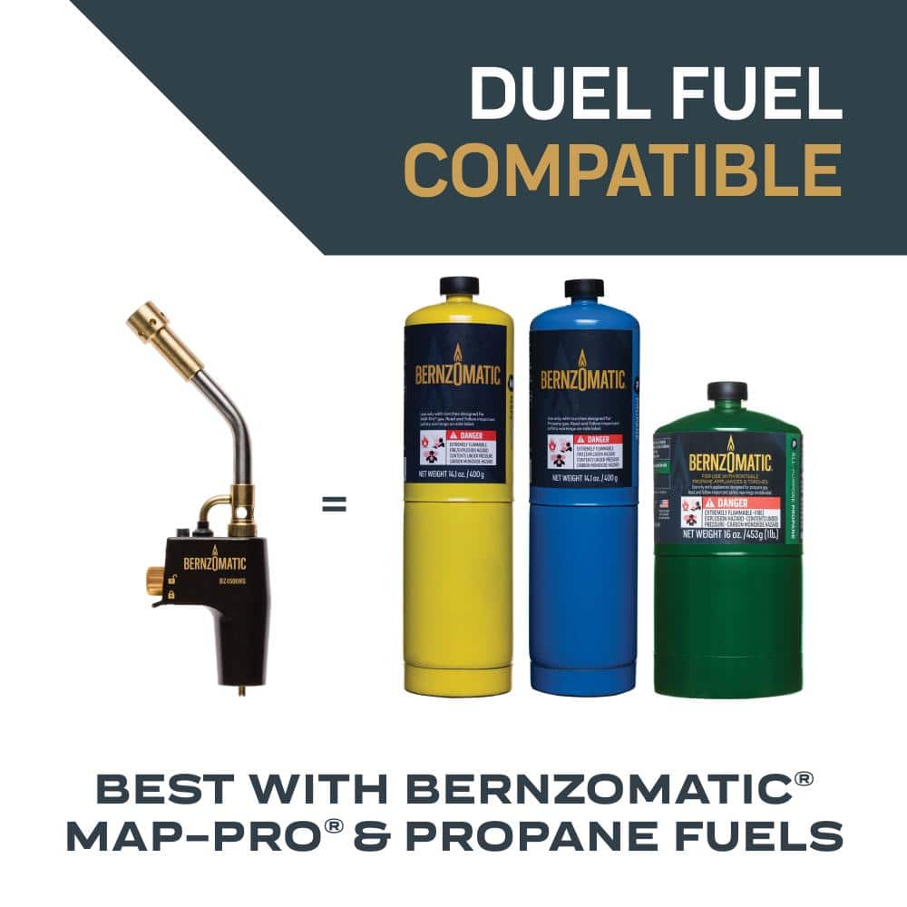 Bernzomatic Black and Brass Heat Shrink Torch with Stainless Steel