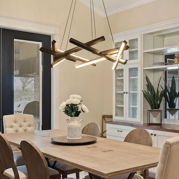 EDISLIVE 10-Light Black Modern Sputnik Linear Integrated LED