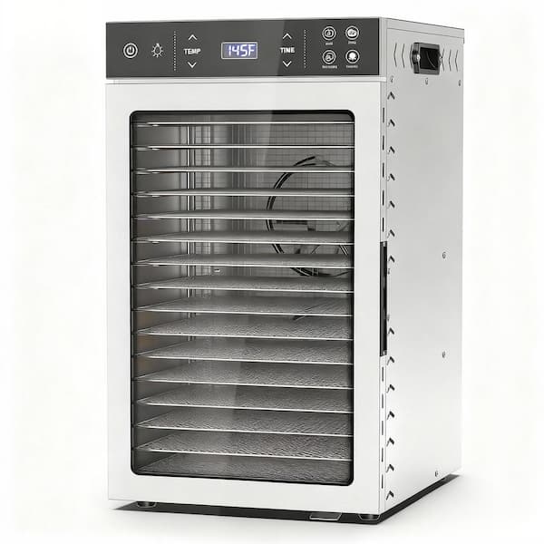 16 Trays Stainless Steel Food Dehydrator-Premium Electric Dehydrator with 4 Preset,Adjustable Timer&Temperature Control