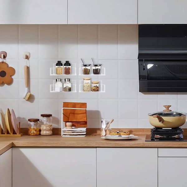 6 in. 4 Pack Acrylic Door Mount Spice Rack