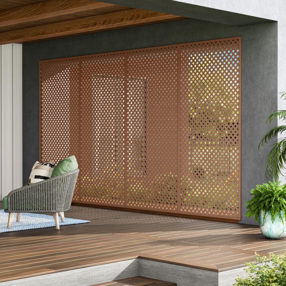California Redwood Privacy Diamond Vinyl Lattice Panel