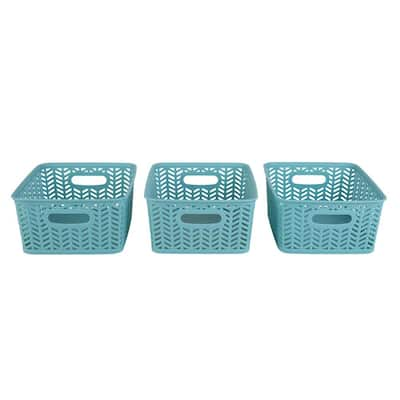 Large Plastic Desktop Storage Baskets, 13¼ by 10 by 5½ Single Basket –  Available in 7 DifferentColors –