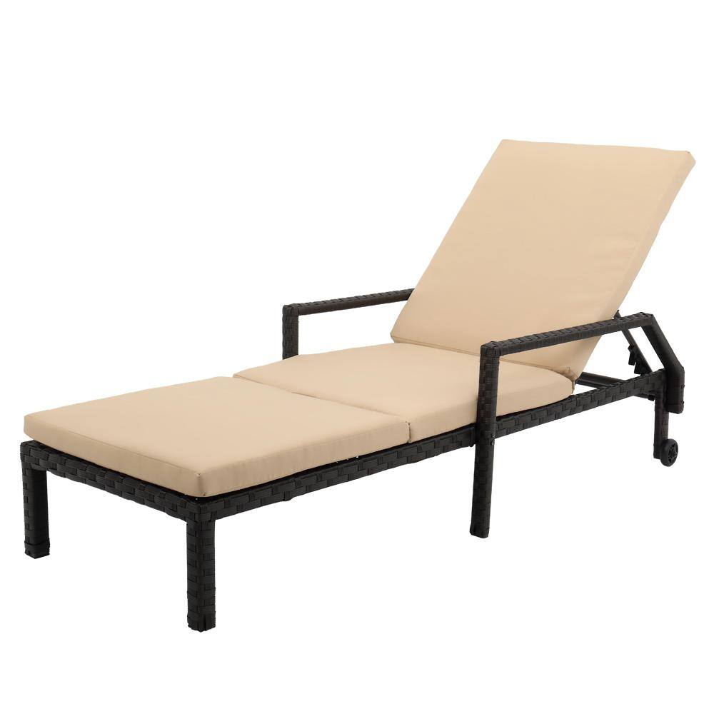 Winado Back Adjustable Rattan Outdoor Lounge Chair Chaise Recliner With Beige Cushions 546446237254 The Home Depot Winado Back Adjustable Rattan Outdoor Lounge Chair Chaise Recliner With Beige Cushions 546446237254 The Home Depot