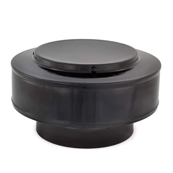 6 in. Dia Aluminum Vent Pipe Cap in Black