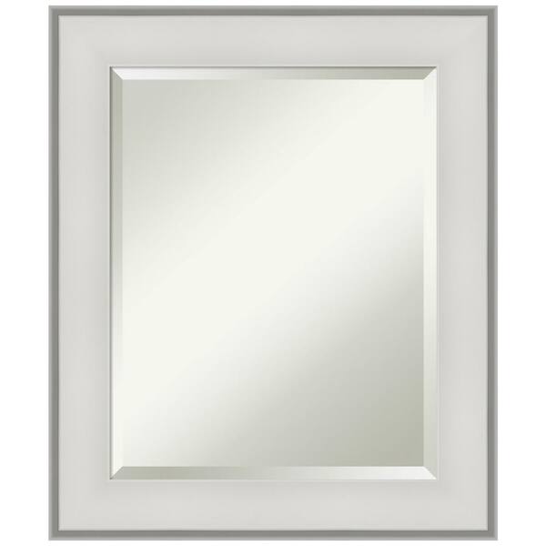Amanti Art Imperial White 21 In H X 25, Black And White Framed Wall Mirror