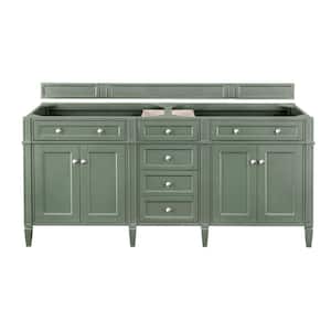 Brittany 70.9 in. W x 23.0 in. D x 32.6 in. H Bath Vanity Cabinet Without Top in Smokey Celadon