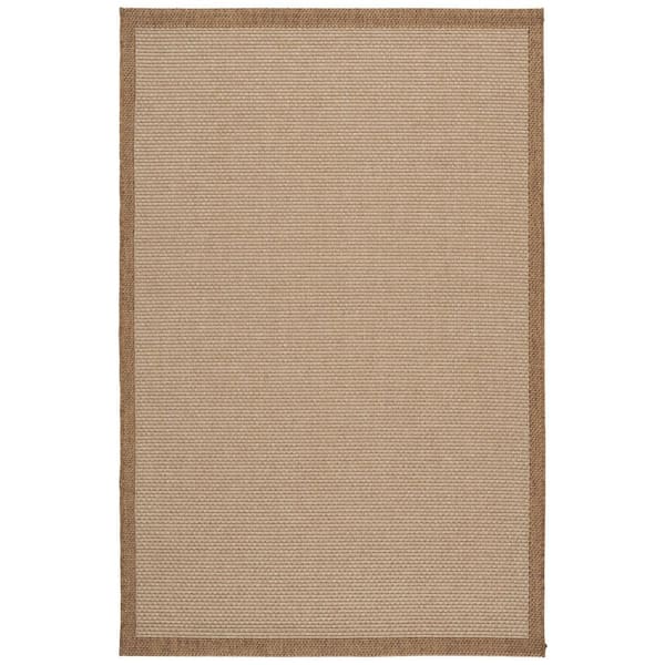 Sisal All-Weather Natural/Brown 8 ft. x 10 ft. Solid Border Indoor/Outdoor Area Rug