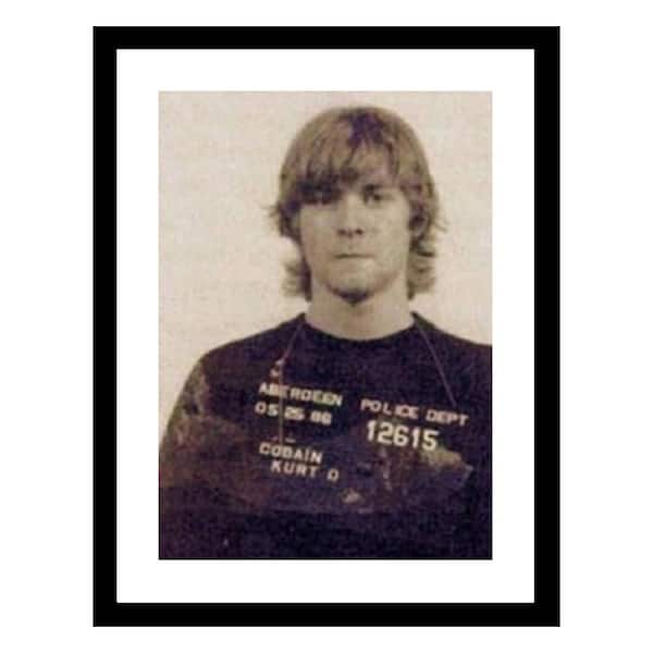 VENICE BEACH Collections Kurt Cobain 1986 Mugshot by Unknown 1-Piece Framed Graphic Print Abstract Poster Art Print 18 in. x 14 in.