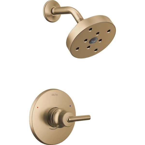 Trinsic Gold 1-Handle Wall Mount Shower Faucet Trim Kit in Champagne Bronze with H2Okinetic (Valve Not Included)
