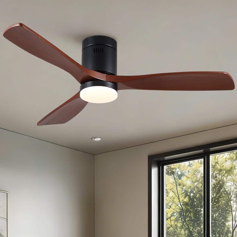 52 in. Black Reversible Quiet DC Motor Downrod Mount Standard Fan with Remote Control Dimmable 6 Wind Speed price history on PriceWatchPro