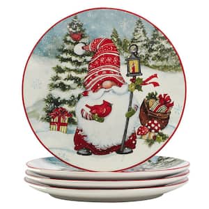 Christmas Gnomes Assorted Colors Dinner Plate (Set of 4)