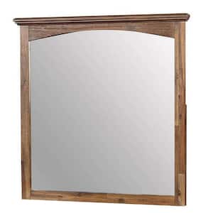 1 in. W x 35.13 in. H Wooden Frame Brown Wall Mirror